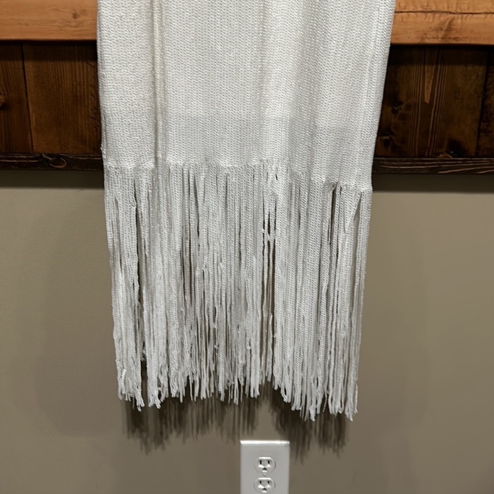 J.Crew Collection Fringe-Trim Sequin Sheath Dress in White - Picture 7 of 14